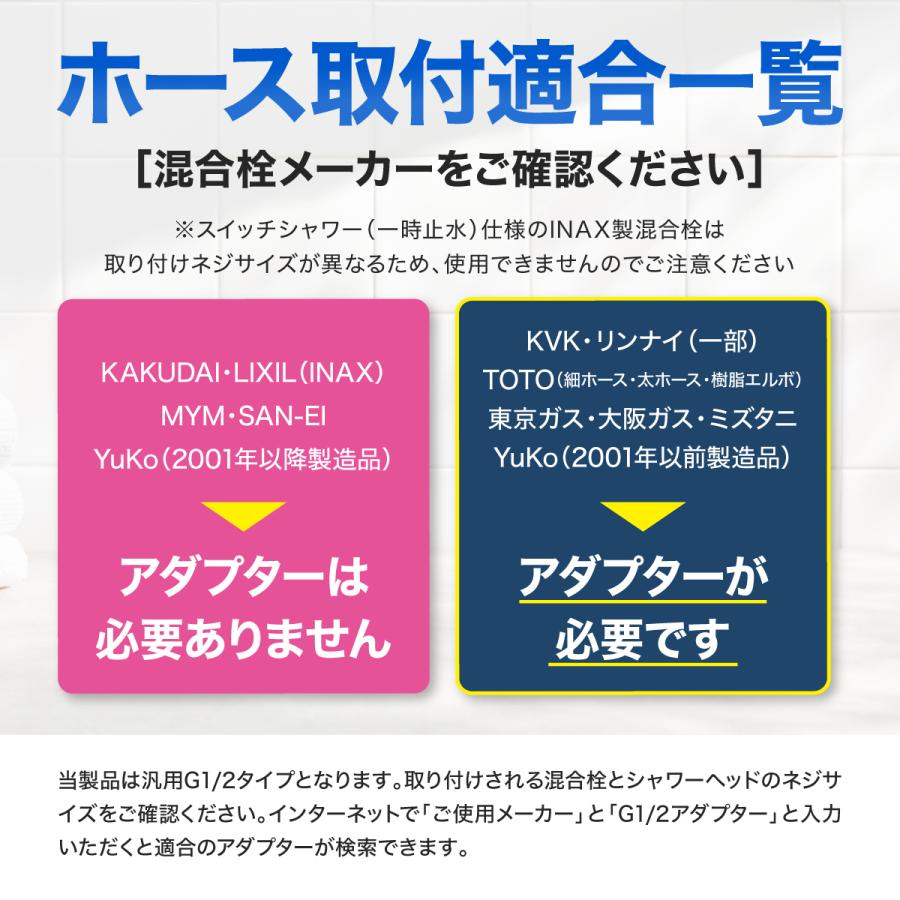 シャワーホース 交換 シャワーホース交換用 シャワーヘッド お風呂ホース 絡まり防止 格安 Lixil inax mym KAKUDAI 水漏れ 浴室 防カビ ホース ステンレス｜rinosuke-shop｜12