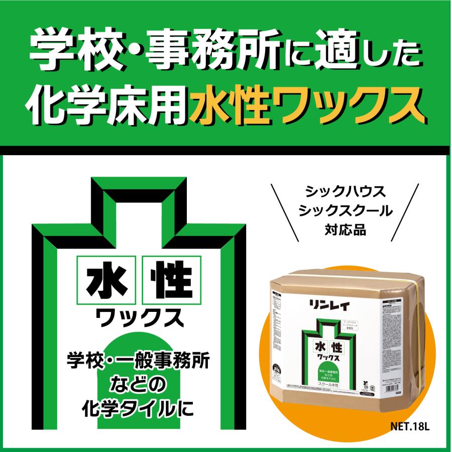 リンレイ スクール水性 18L RECOBO 学校用ワックス 床用ワックス 水性 