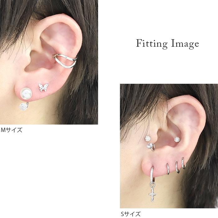 凛 RIN ボディピアス リップフープ トラガス 軟骨 16G シルバー 