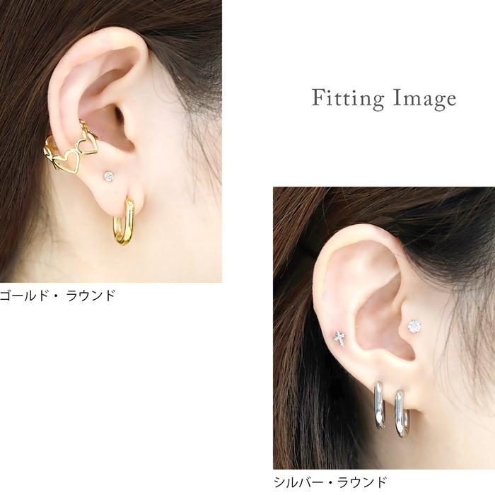 ピアス フープ 金属アレルギー対応 ワンタッチ リング ステンレス 片耳用 レディース つけっぱなし | 凛 RIN | 20