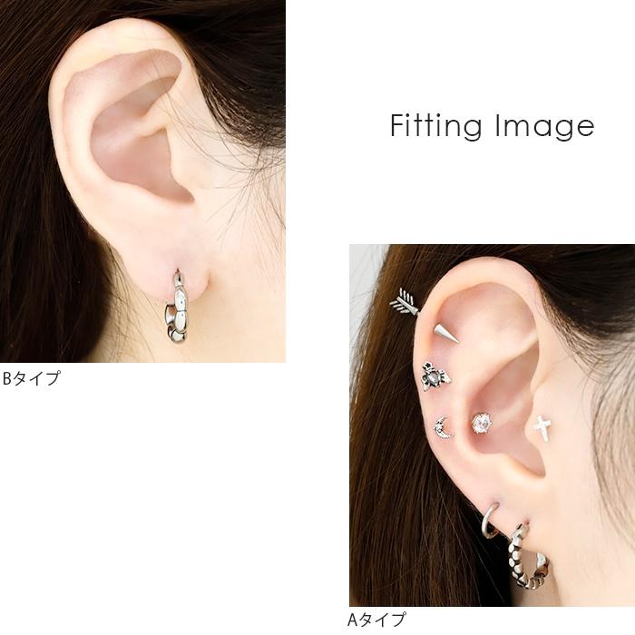 リングピアス フープ メンズ かっこいい 20G 軟骨 ワンタッチ ボディピアス 金属アレルギー対応 付けっぱなし 片耳用 | 凛 RIN | 07