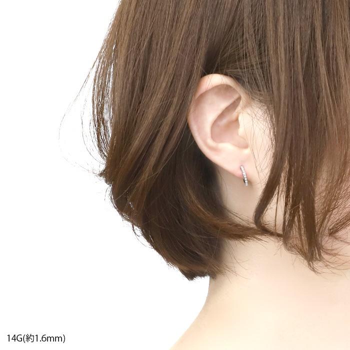ワンタッチリング ボディピアス パール トラガス 16G 14G 軟骨 ピアス フープ 金属アレルギー対応 片耳用 | 凛 RIN | 04