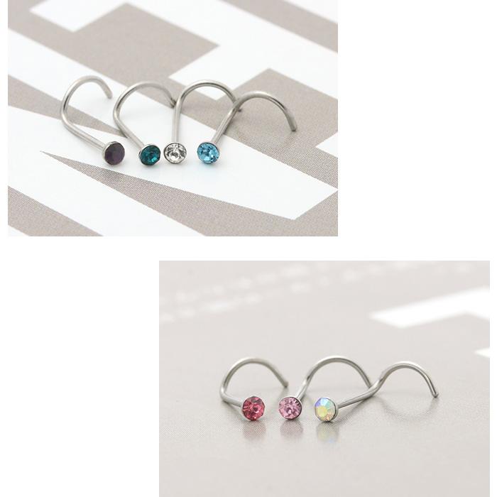 鼻ピアス ボディピアス 20G ジュエル キラキラ 小粒 金属アレルギー対応 ステンレス body Pierce | 凛 RIN | 01