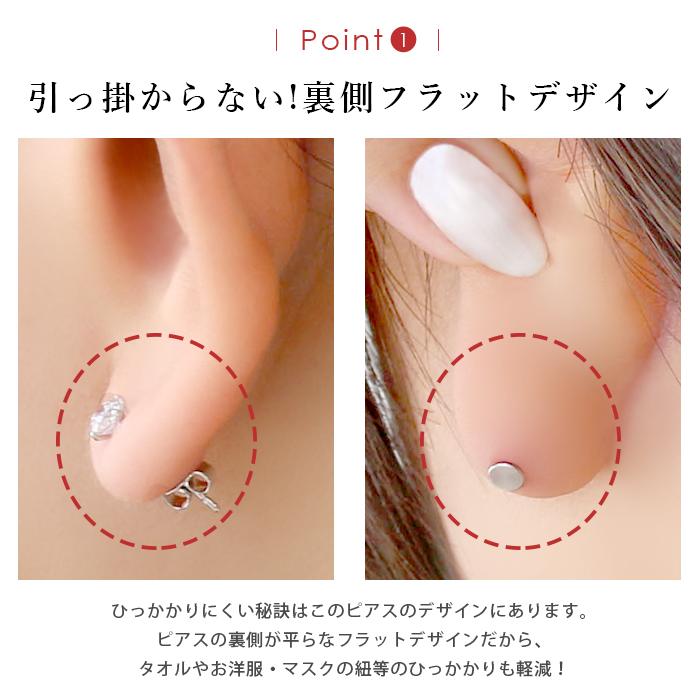 ボディピアス トラガス 軟骨 キラキラ 14G 16G ラブレット 立爪 ジュエル スクエア 金属アレルギー対応 片耳用 | 凛 RIN | 13