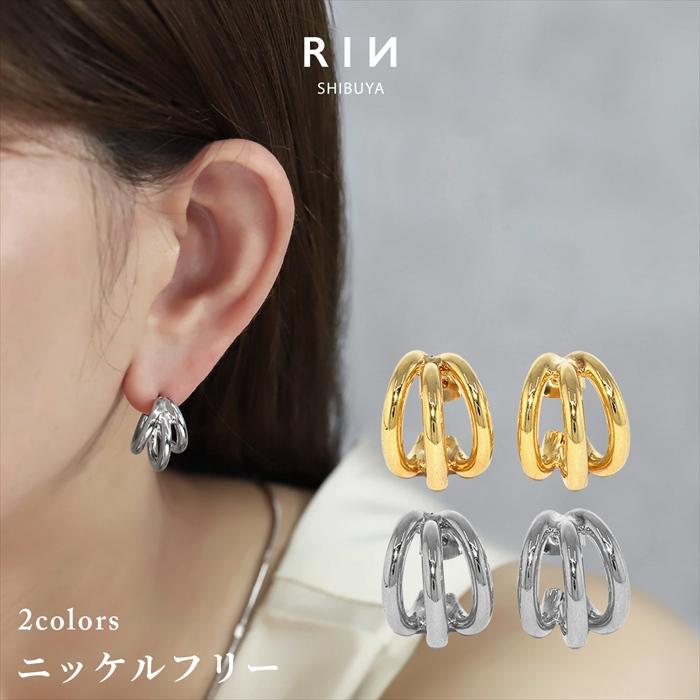 凛 RIN ピアス ハーフフープ 18金 18Kコーティング 大きめ 凛 20代 30