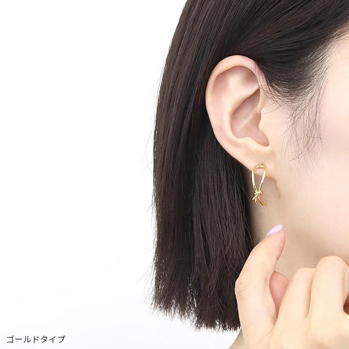 凛 RIN ピアス 結び目 18金 18Kコーティング ノットピアス レディース