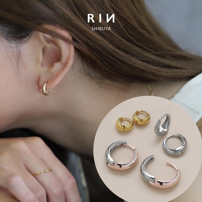 凛 RIN ピアス レディース 18金 コーティング フープ キャッチ 凛 RIN ピアス レディース 18金 コーティング フープ キャッチ