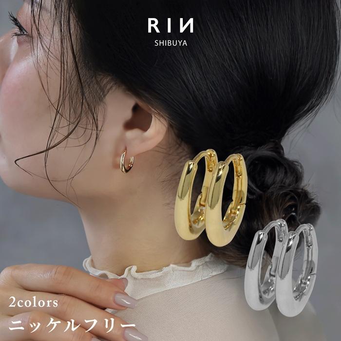 凛 RIN ピアス レディース フープ ワンタッチ リング 18金 18K