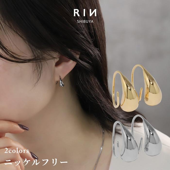 凛 RIN ピアス レディース 18Kコーティング 18金 ドロップ シンプル