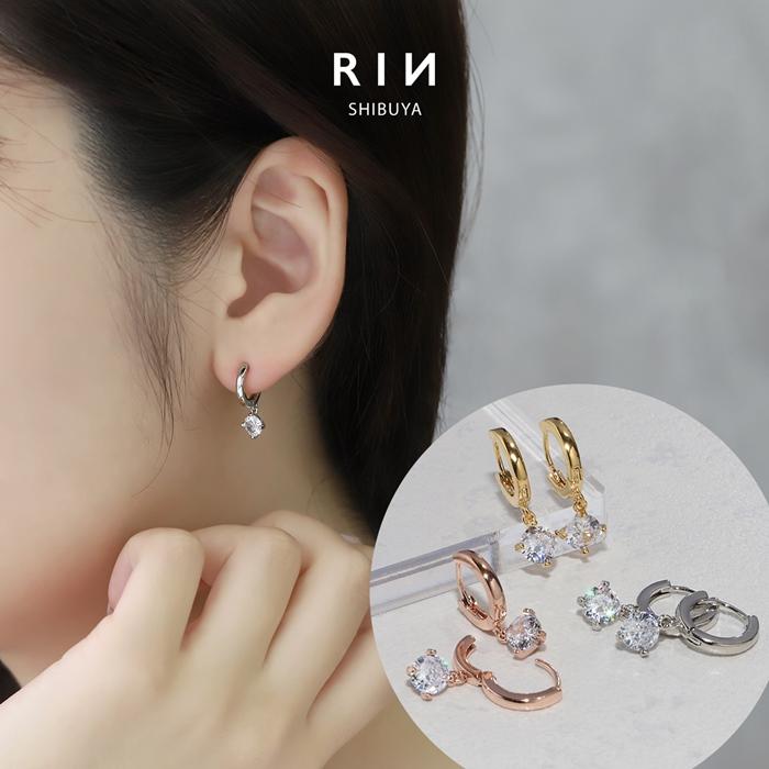 凛 RIN ピアス 中折れ レディース フープ 18金 18Kコーティング
