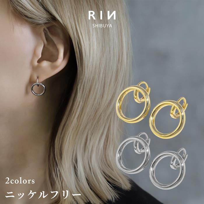 凛 RIN ワンタッチピアス レディース フープ ピアス ワンタッチ リング