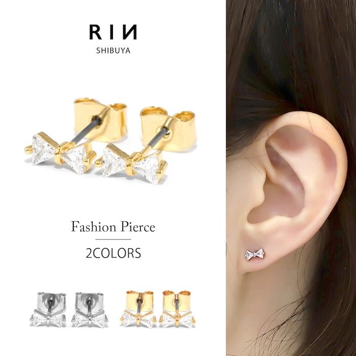 041Ao【高品質✨】フープピアス　リボン　シルバー　プラチナ仕上げ　大人可愛い シルバー リボンのフープピアス | iichi 日々の暮らしを心地よく