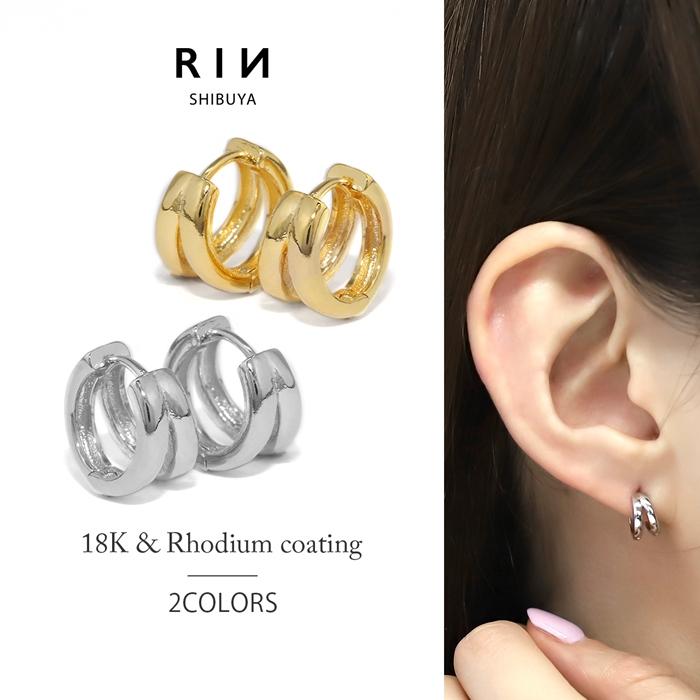 凛 RIN ピアス レディース リング フープ 18金 18K コーティング