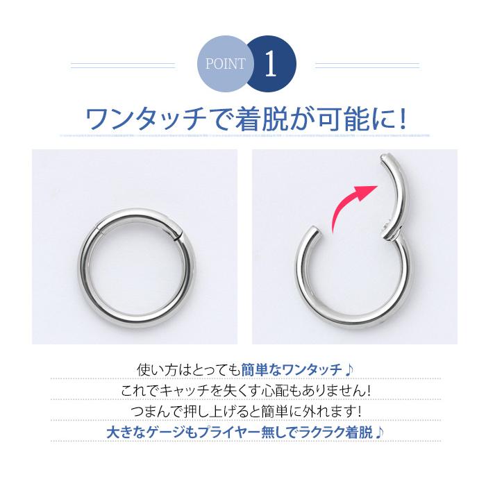 凛 RIN ボディピアス 6G 軟骨ピアス ワンタッチ セグメントリング