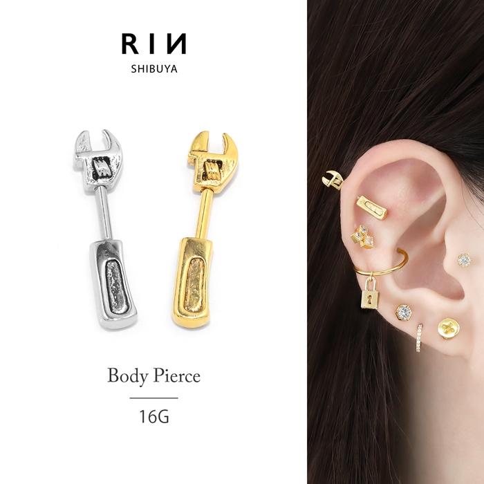 ボディピアス 軟骨 16g レンチ 工具 ステンレス 片耳用 金属アレルギー対応 アンテナヘリックス メンズ かっこいい H1132 307 凛 ボディピアス 軟骨ピアス 通販 Yahoo ショッピング