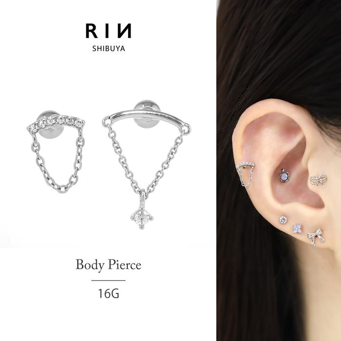 凛 RIN 軟骨ピアス 16G ボディピアス チェーン フローティング 凛 RIN 軟骨ピアス 16G ボディピアス チェーン フローティング