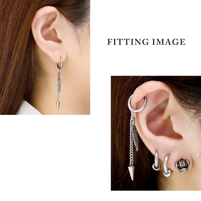 ピアス メンズ かっこいい 片耳用 ボディピアス ワンタッチリング フープ 軟骨 羽 フェザー チェーン コーン 金属アレルギー対応 J1181 135 凛 ボディピアス 軟骨ピアス 通販 Yahoo ショッピング