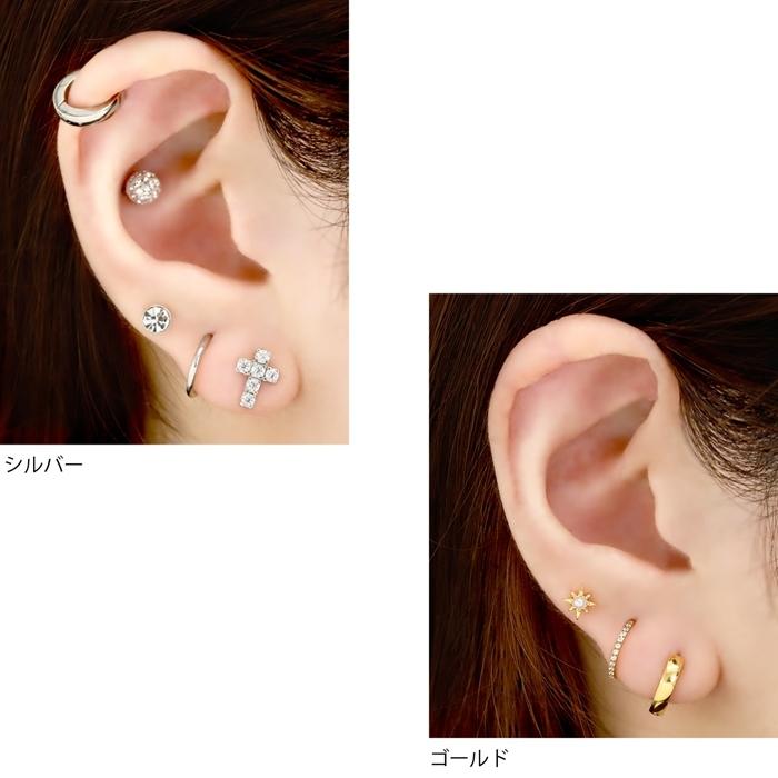 22年のクリスマス ピアス リング 軟骨 ステンレス フープ ワンタッチ 片耳用 メンズ かっこいい 金属アレルギー対応 キャッチなし セカンド ピアス Dprd Jatimprov Go Id