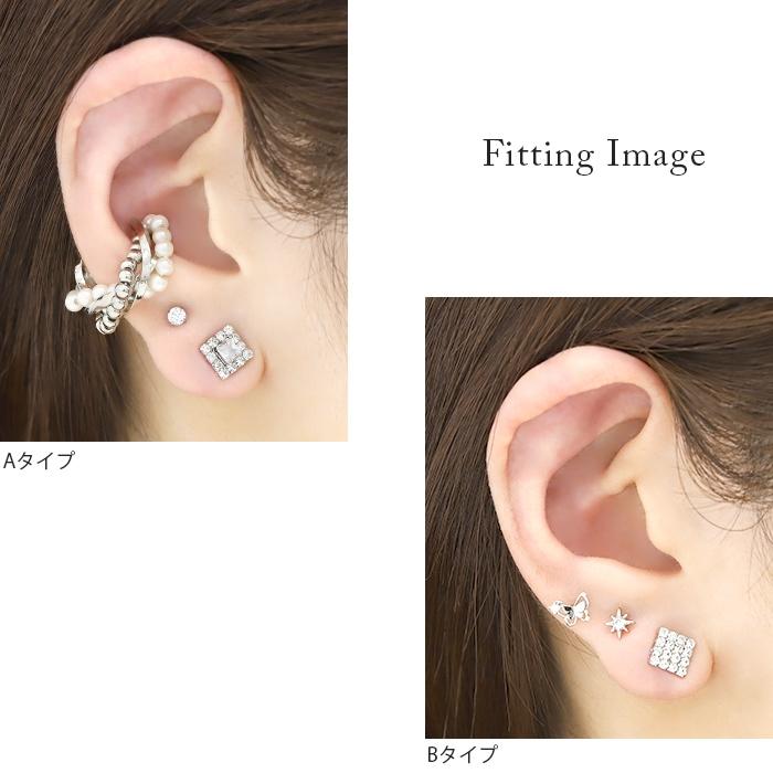 凛 RIN マグネットピアス ノンホール 片耳用 イヤリング スクエア