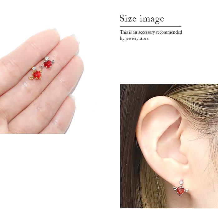 凛 RIN ボディピアス ハート 16G 天使 羽 軟骨ピアス ステンレス