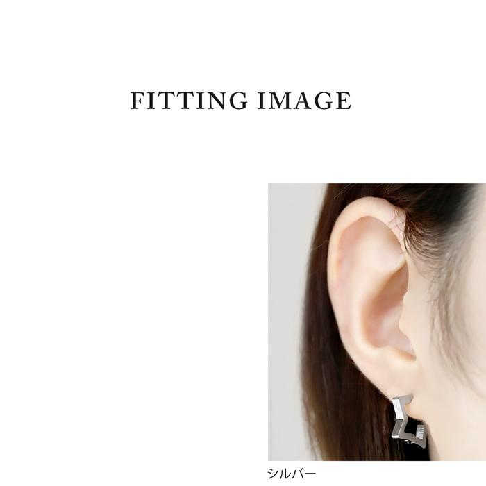 凛 RIN ピアス キャッチなし スター 星 宇宙 ワンタッチリング フープ