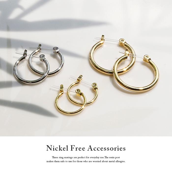 凛 RIN リングピアス 金属アレルギー対応 レディース フープ 樹脂