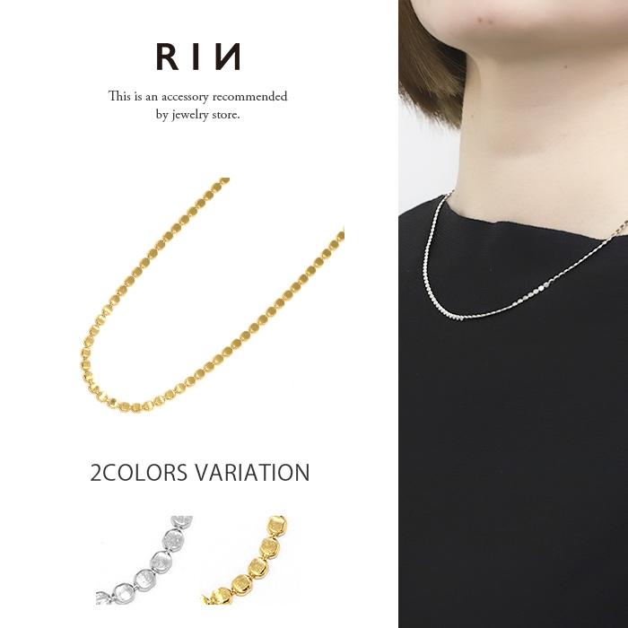 凛 RIN ネックレス 細い レディース 18Kコーティング 18金 50代 40代