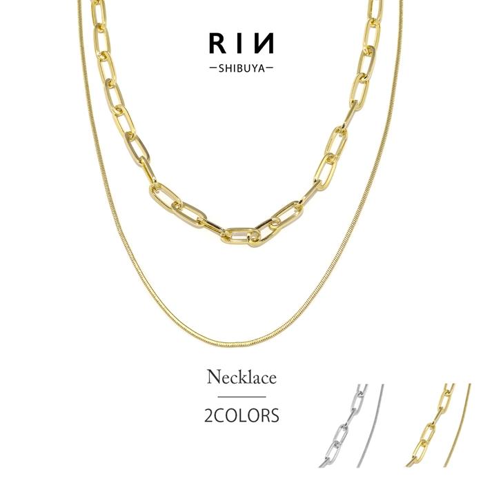 凛 RIN ネックレス 2way レディース 2連 レイヤード クリップ
