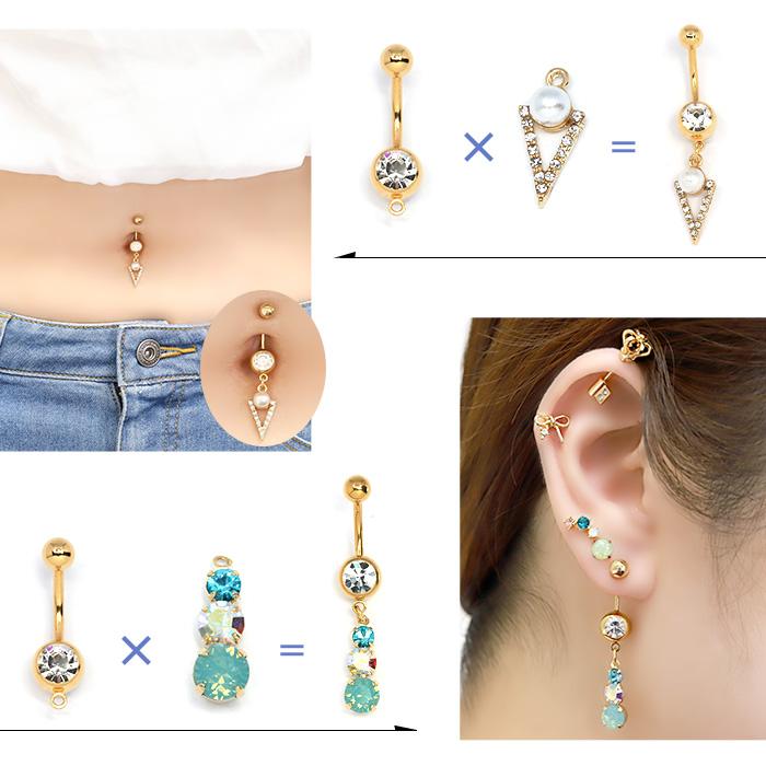 凛 RIN へそピアス かわいい 軟骨ピアス 14G 18G ボディピアス