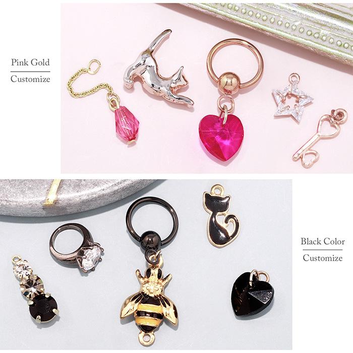 凛 RIN ボディピアス ヘリックス ビーズリング 軟骨 16G 14G