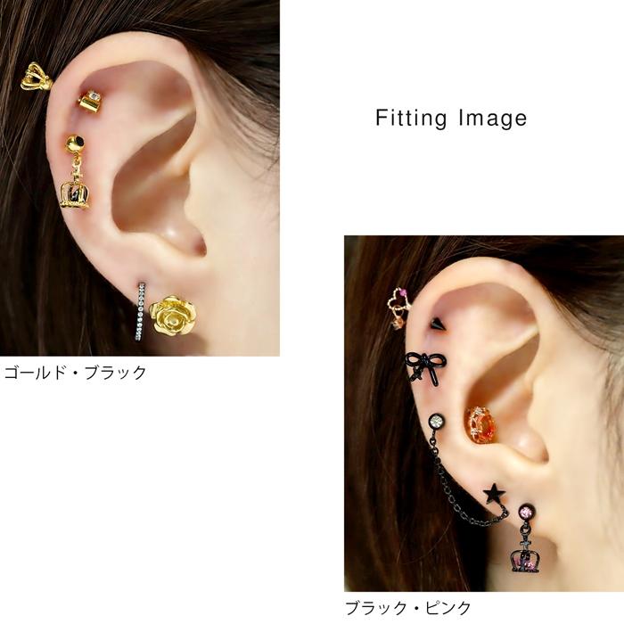 凛 RIN ボディピアス 王冠 クラウン 軟骨 14G 16G クロス 凛 RIN ボディピアス 王冠 クラウン 軟骨 14G 16G クロス