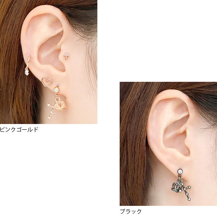 凛 RIN ボディピアス 14G 16G 軟骨ピアス 王冠 クラウン クロス