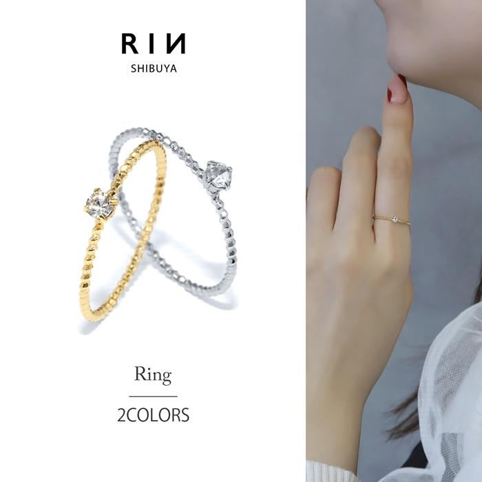 凛 RIN 指輪 レディース リング 細め 細い クリア ジュエル キラキラ