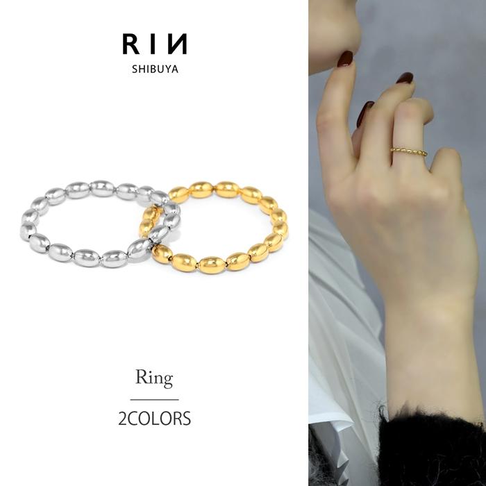 凛 RIN ステンレスリング おしゃれ ボールチェーン 金属アレルギー対応