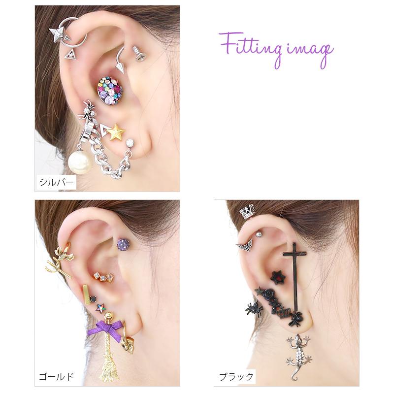 凛 RIN キャッチ ボディピアス クモ 軟骨 14G 16G 18G 12G