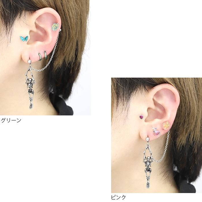 凛 RIN ボディピアス 軟骨 16G 薔薇 花 スカル チェーン