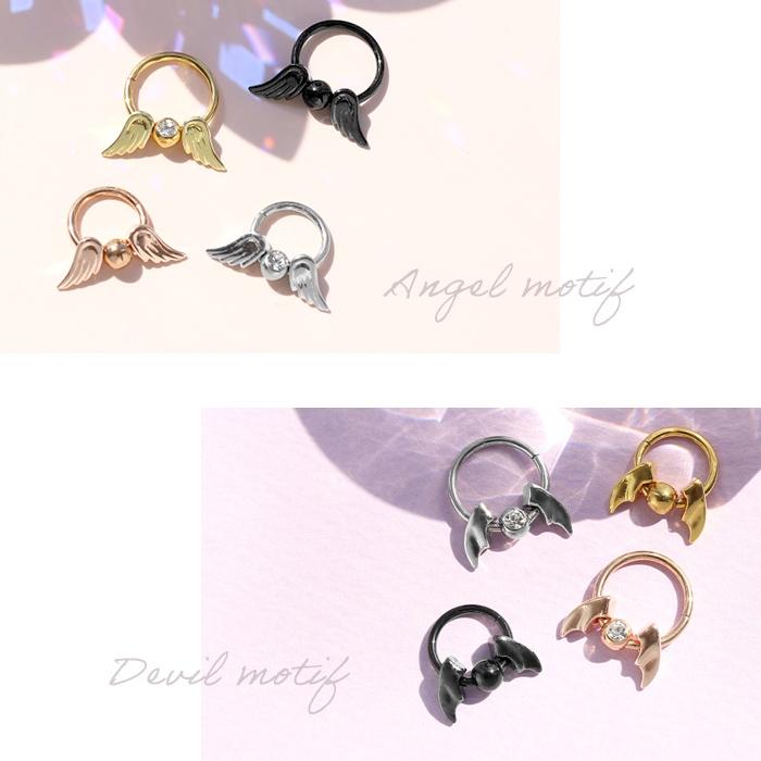 大量ネックレス　指輪リング　ピアス 凛 RIN ボディピアス 天使 悪魔 14G 16G 18G ワンタッチ セグメント