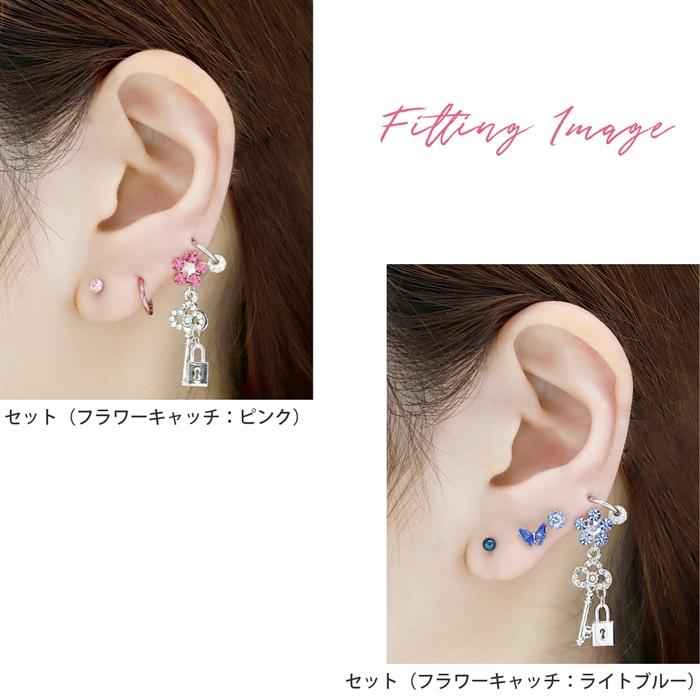 凛 RIN ボディピアス カギ スパイラルバーベル 軟骨 14G 16G 18G 鍵