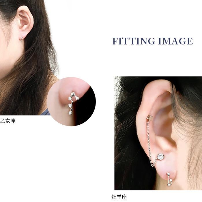 凛 RIN ボディピアス 16G 軟骨 キラキラ 十二星座 スター ストレート