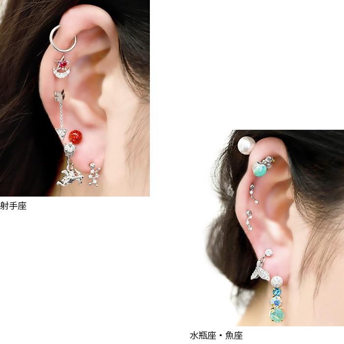 凛 RIN ボディピアス 16G 軟骨 キラキラ 十二星座 スター ストレート