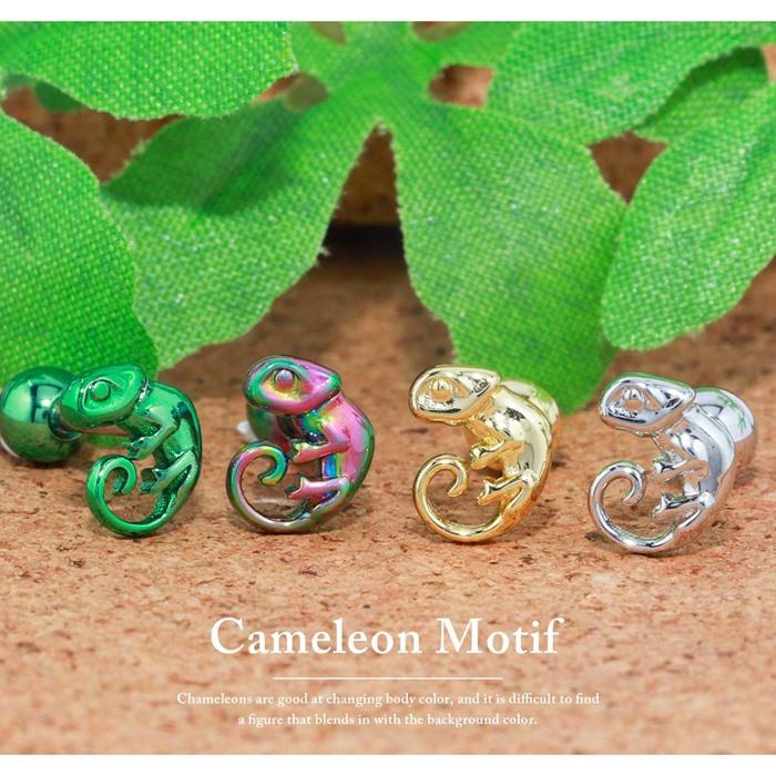ELCAMI カメレオン ピアス 美品 凛 RIN ボディピアス 14G 16G カメレオン 軟骨ピアス 爬虫類 は虫類