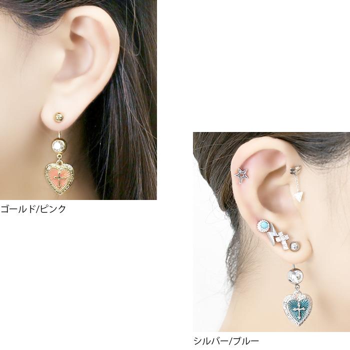 凛 RIN へそピアス ボディピアス ハート 14G 18G 軟骨 ネイブル クロス