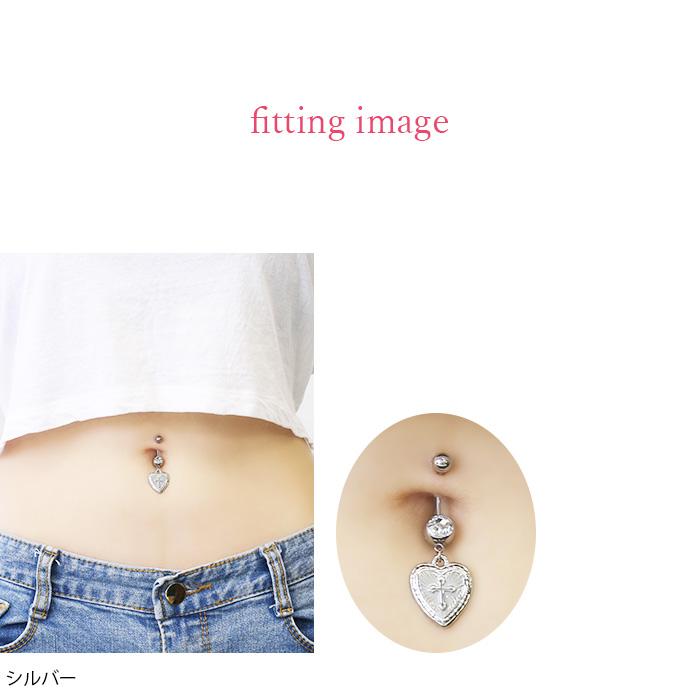 凛 RIN へそピアス ボディピアス ハート 14G 18G 軟骨 ネイブル クロス
