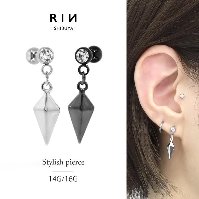 凛 RIN 軟骨ピアス メンズ 16G 14G ボディピアス かっこいい スタッズ