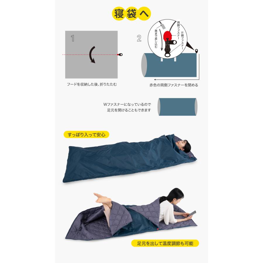 寝袋 防災グッズ 防災時寒さ対策 ポンチョ SONAENO クッション型