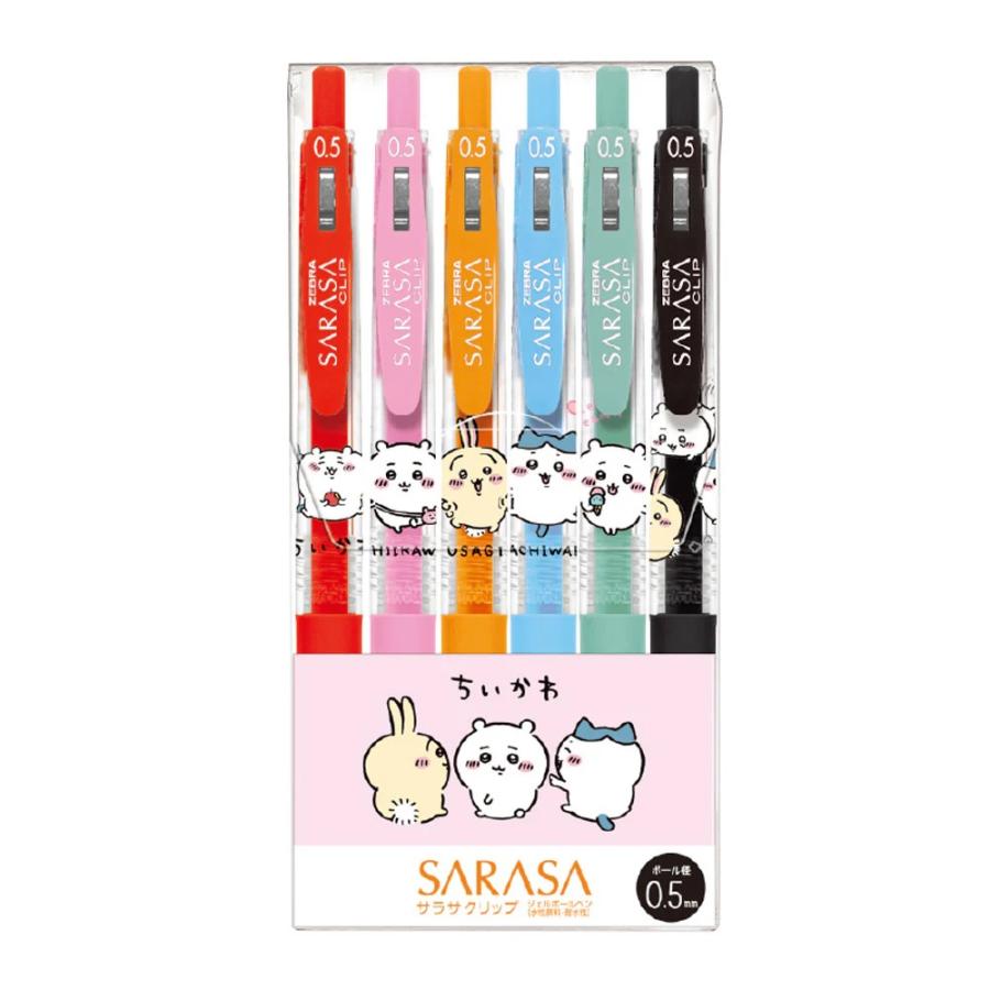 ちいかわ SARASA ボールペン 6色 セット 0.5mm 黒 赤 ピンク ちいかわ SARASA ボールペン 6色 セット 0.5mm 黒 赤 ピンク