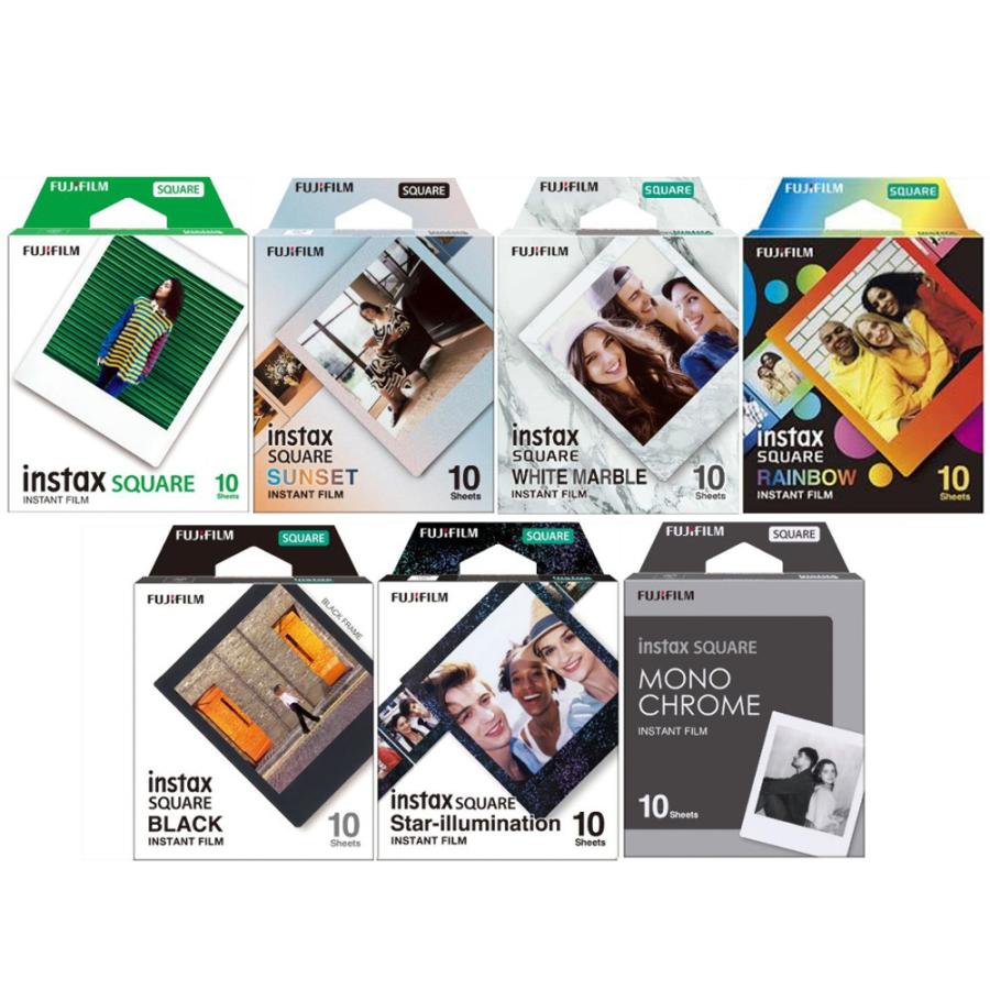 富士フイルム　チェキ　インスタックス　スクエア　バラエティー　６個セット チェキフィルム instax SQUARE 10枚 インスタックス スクエア