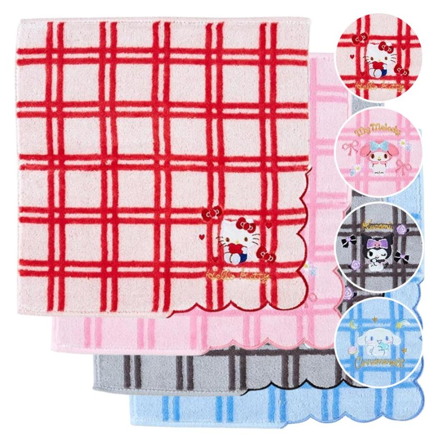 サンリオ ハローキティ プチタオル&マスコット ギンガムチェック 花柄 サンリオ ハローキティ プチタオル&マスコット ギンガムチェック