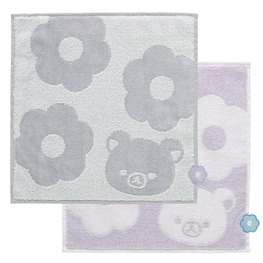 リラックマ ミニタオル BASIC RILAKKUMA Flower 綿100 ハンカチ タオル