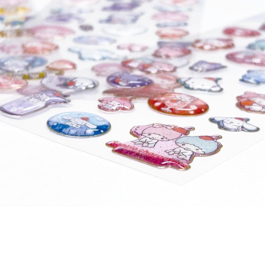 サンリオ キラフチ樹脂盛りシール シール クリア 立体 ぷっくり